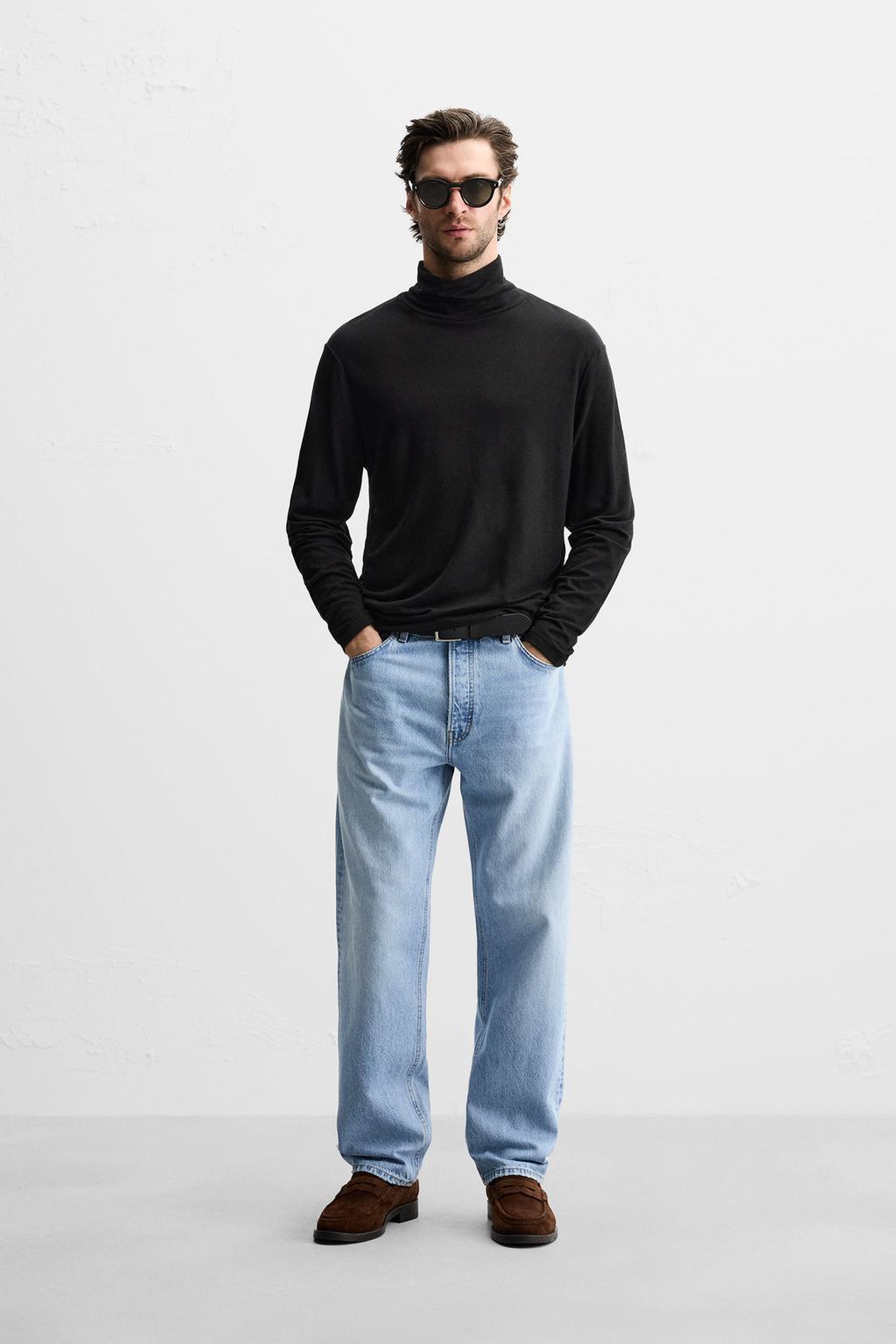 

Футболка из лиоцелловой шерсти ZARA, черный