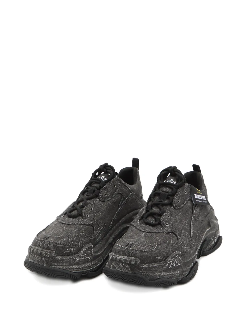 Кроссовки Triple S с эффектом выцветания Balenciaga, серый — фото 2