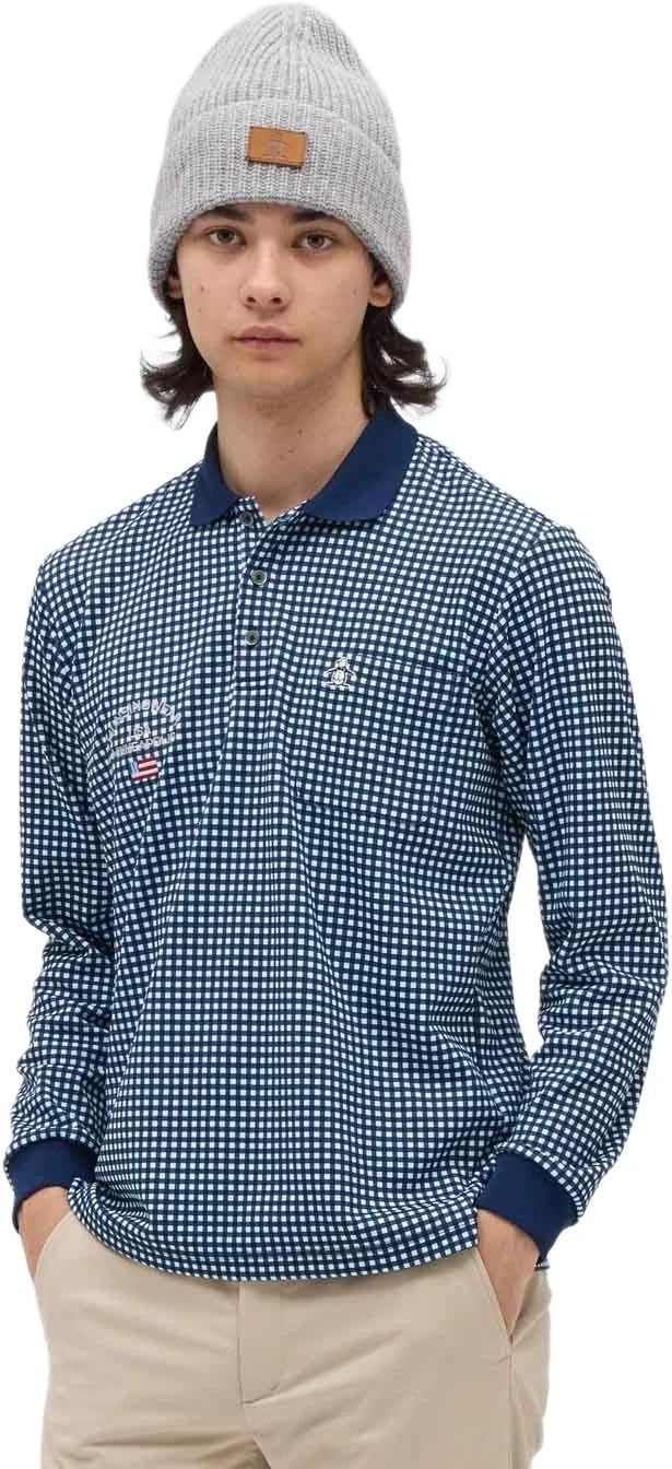 

Мужская рубашка с длинным рукавом Munsing Wear MG5FLS32M, клетчатый узор, эластичная, сохраняет тепло Munsingwear, темно-синий