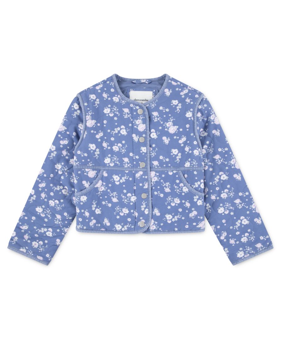 

Стеганая куртка-подкладка для девочек abercrombie kids, Blue floral
