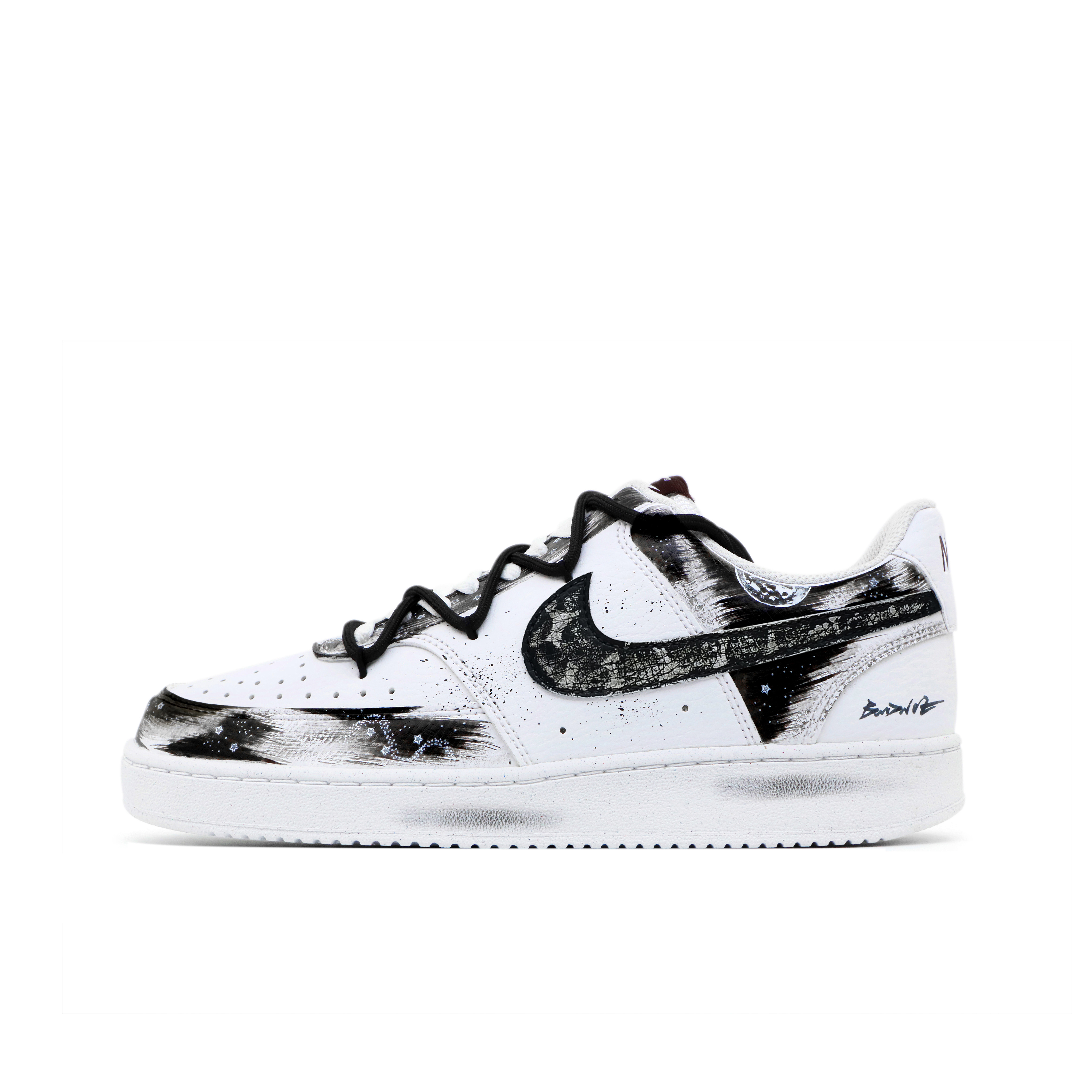 

Nike Кроссовки Court Vision с низким верхом, устойчивые к истиранию и скольжению, мужские, черно-белые