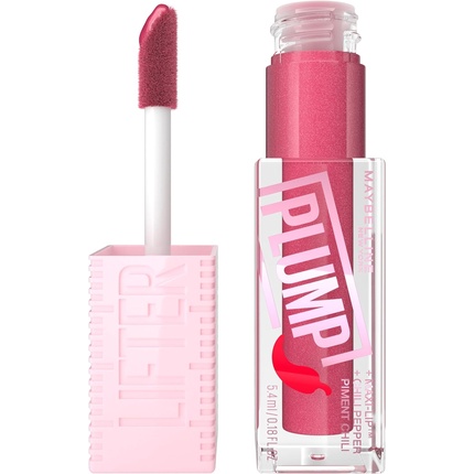 

Блеск для губ Maybelline New York Lifter Plump Lip Gloss Lasting Plump с подогревом с гиалуроновой кислотой и перцем чили XL Wand Vegan Formula Shade 002 Mauve Bite