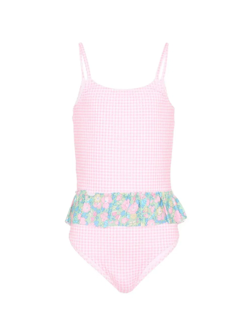 Купальник в клетку гингем Pesciolino Rosso Kids, розовый
