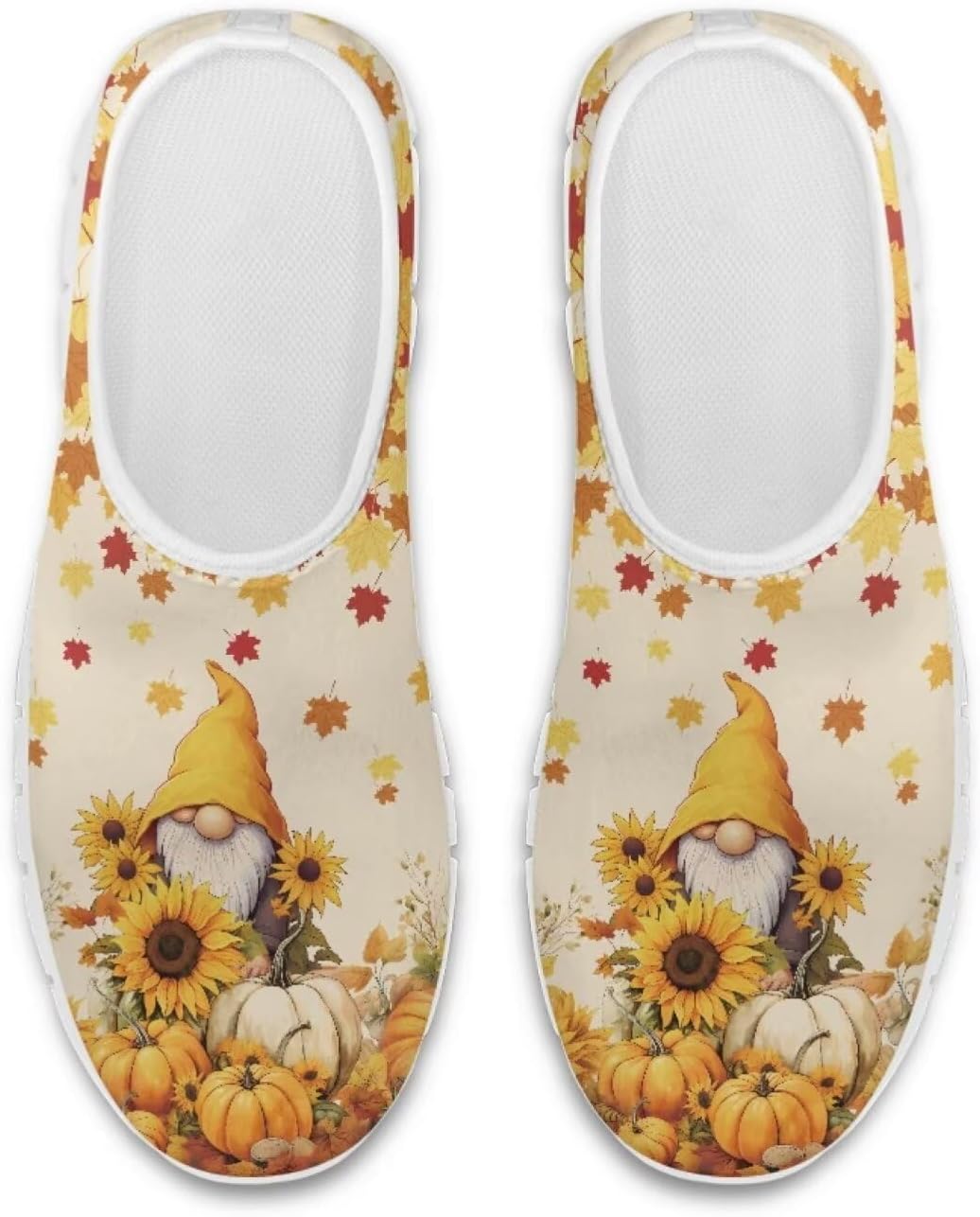 

Кроссовки Belidome Slip On для мужчин и женщин, низкие, сетчатые, легкие для бега и тренировок, Fall Sunflower Gnome