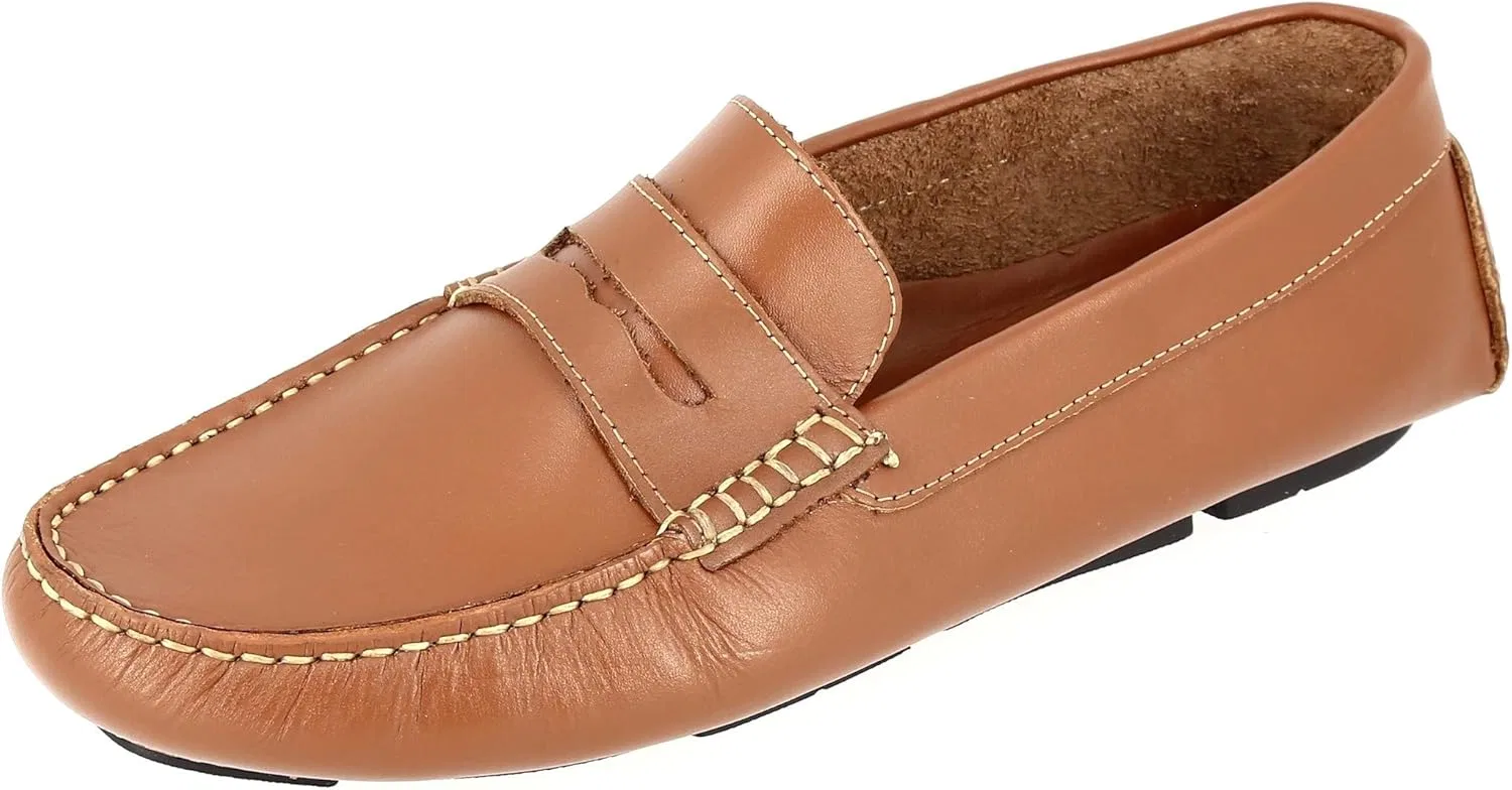 Мужские спортивные мокасины из натуральной кожи, цвет коньяк FORLI MAN, Brown