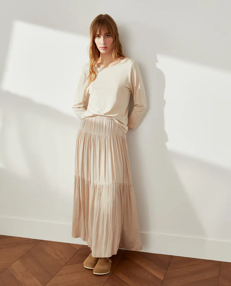 

Плиссированная юбка миди Southern Cotton, цвет Crudo