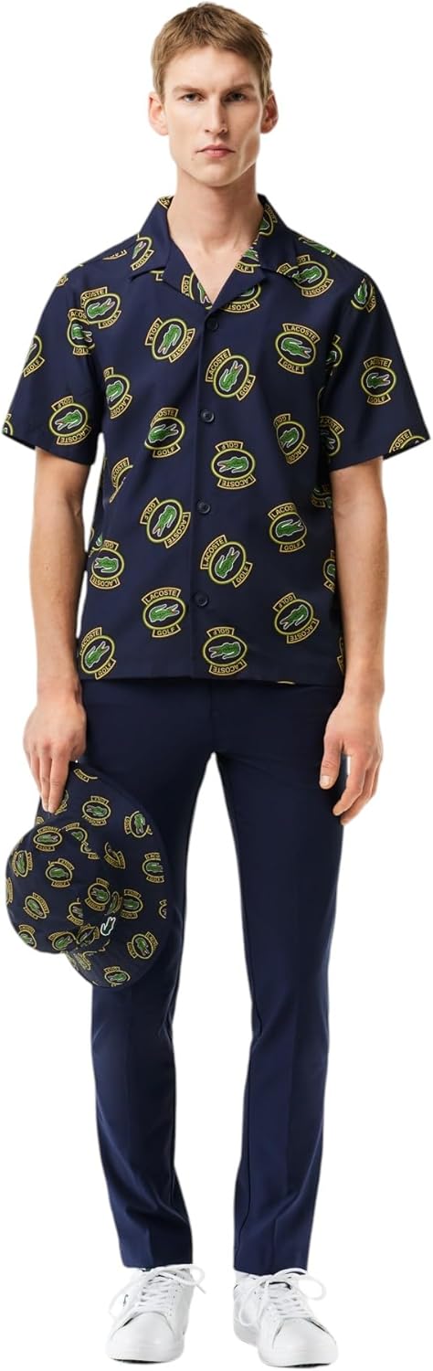 Футболка Lacoste Regular Hawaii Fit, спортивная, Navy Blue/Pineapple/Black — фото 4