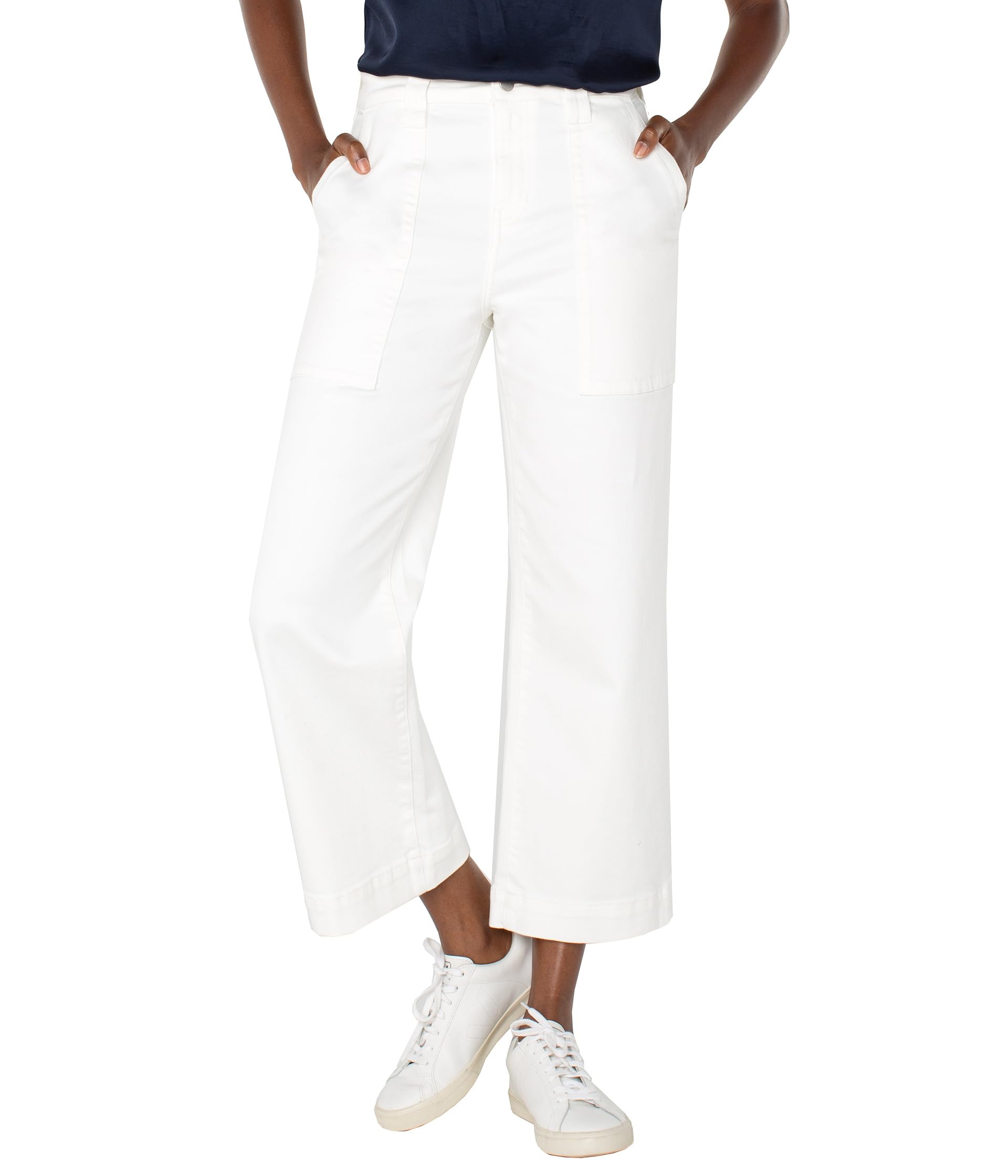 

Брюки Liverpool Los Angeles Stride High-Rise Wide Leg Crop With Patch Pockets, Bone White