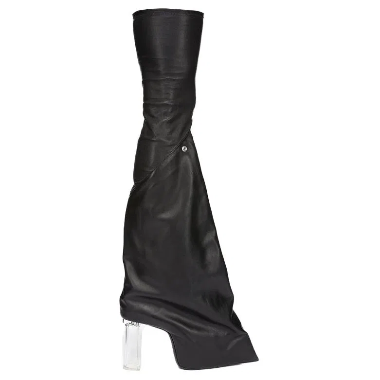 Сапоги-ботфорты RICK OWENS Taco Kiss 12cm черные — фото 3