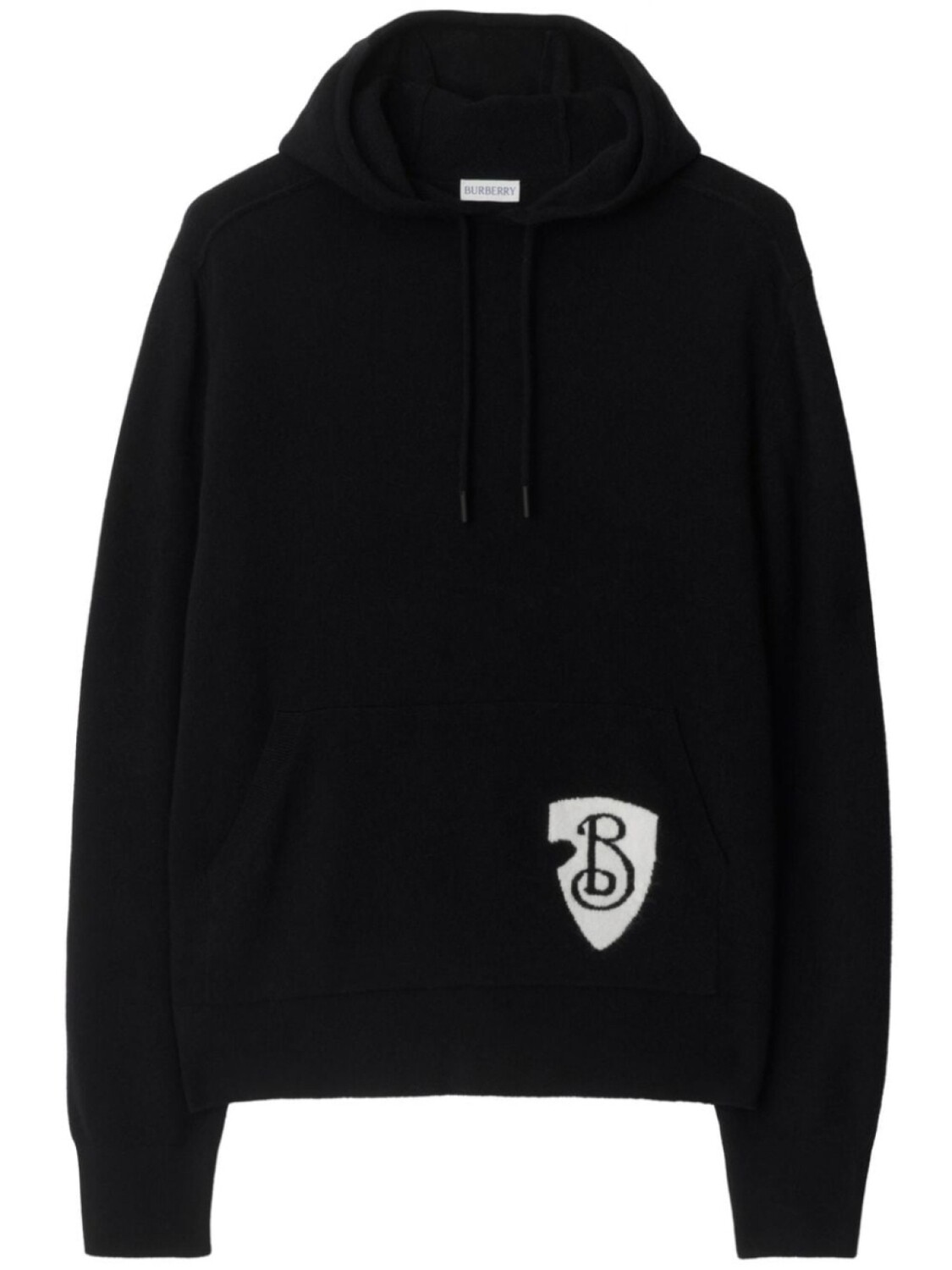 

Burberry толстовка с капюшоном B Shield из шерсти, черный