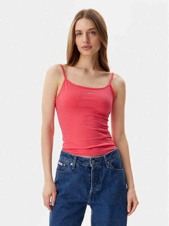 

Топ облегающего кроя Essential DW0DW20675 Tommy Jeans, розовый