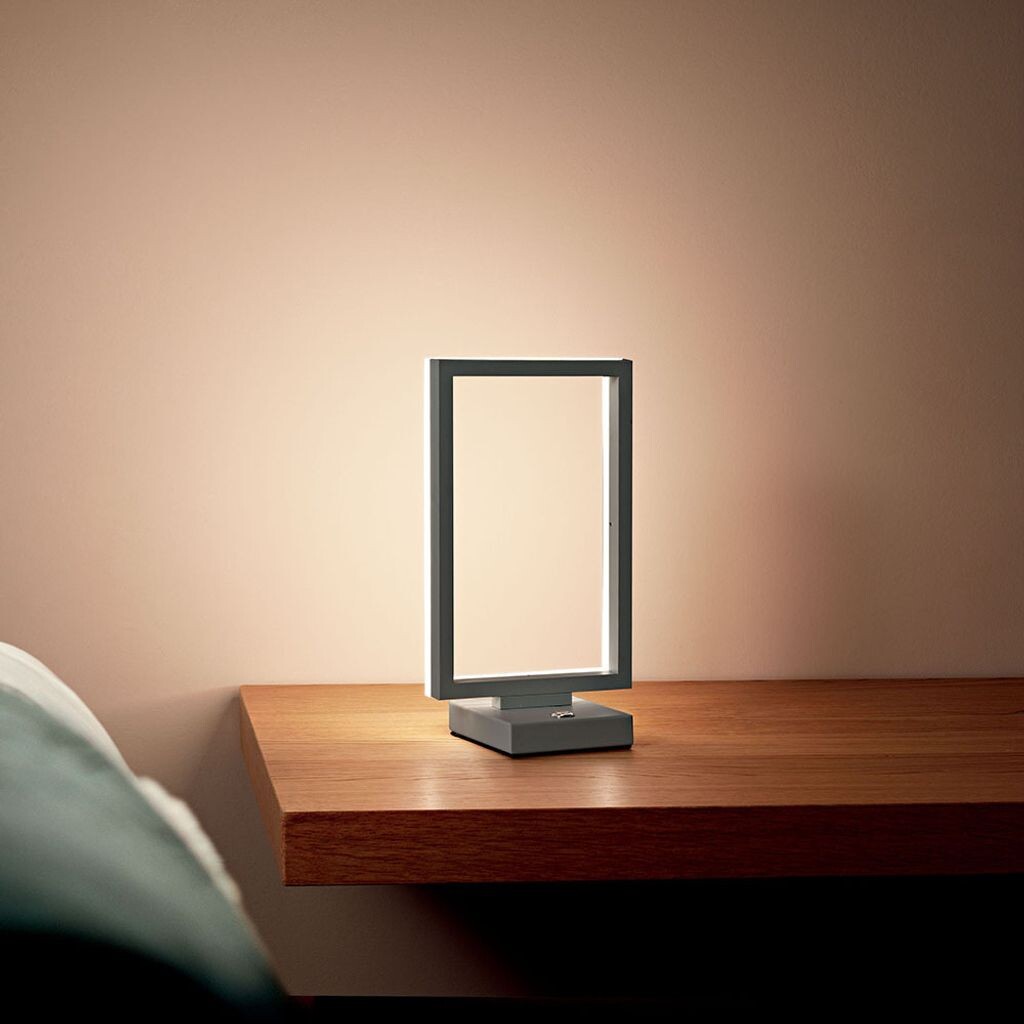 

Fabas Luce Bard, настольная лампа, светодиод, 1х15Вт, серый