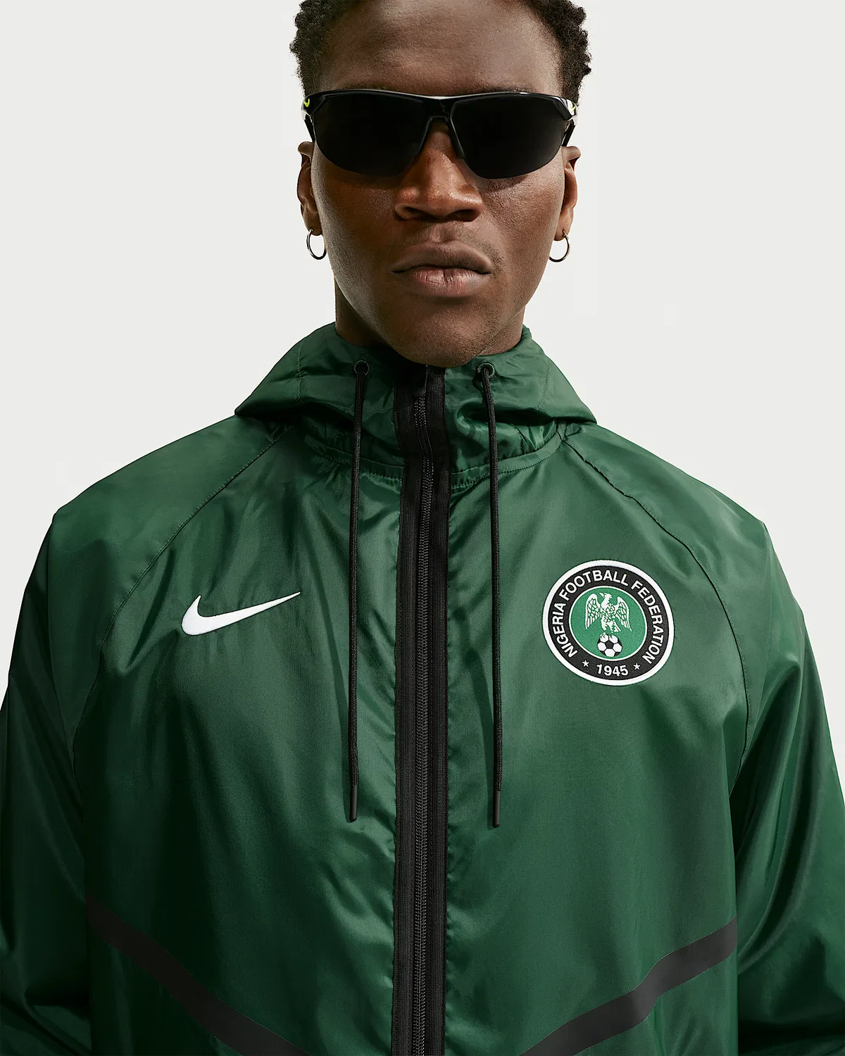 Мужская куртка Nike Dri-FIT Soccer Anthem Jacket Nigeria, Gorge Green/Electric Green/White — фото 3
