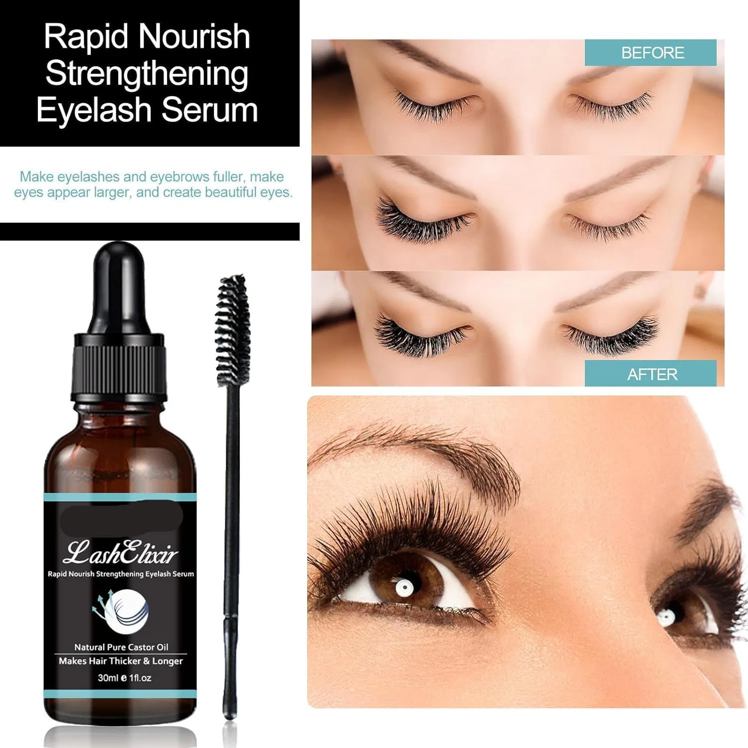 Сыворотка для роста и укрепления ресниц Lash Elixir (30 мл) Ashopfun, 1 Piece. — фото 2