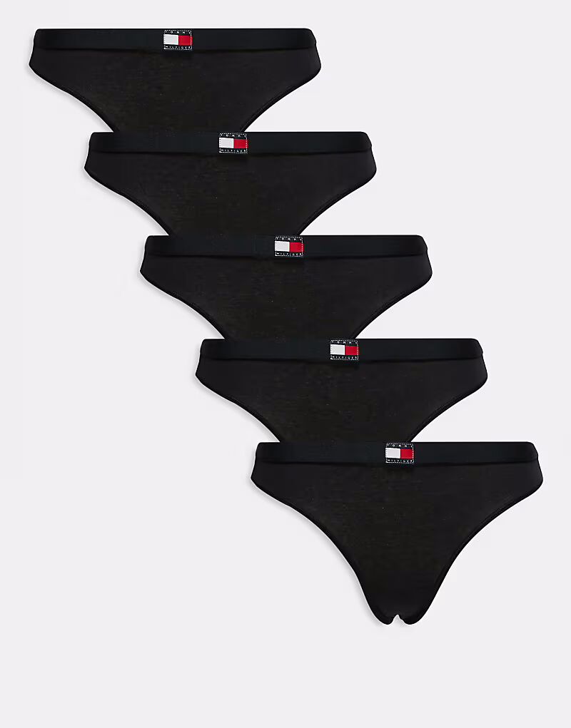 

Комплект из 5 пар стрингов Tommy Hilfiger Flag черного цвета