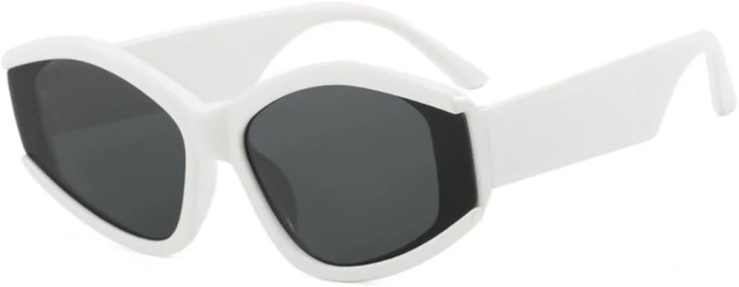 

Солнцезащитные очки с защитой UV400 | Цветные линзы, овальная форма "кошачий глаз" | Для женщин и мужчин, для занятий спортом на открытом воздухе и вождения DSVIGF, White Gray