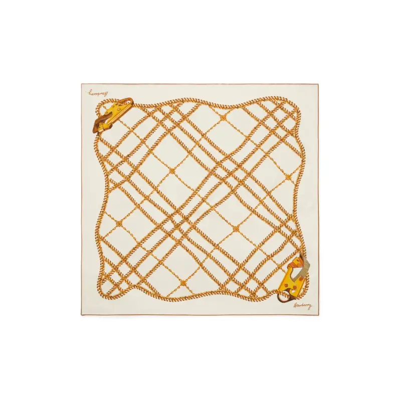 

Шелковый шарф с принтом Chain Check Burberry, золотой