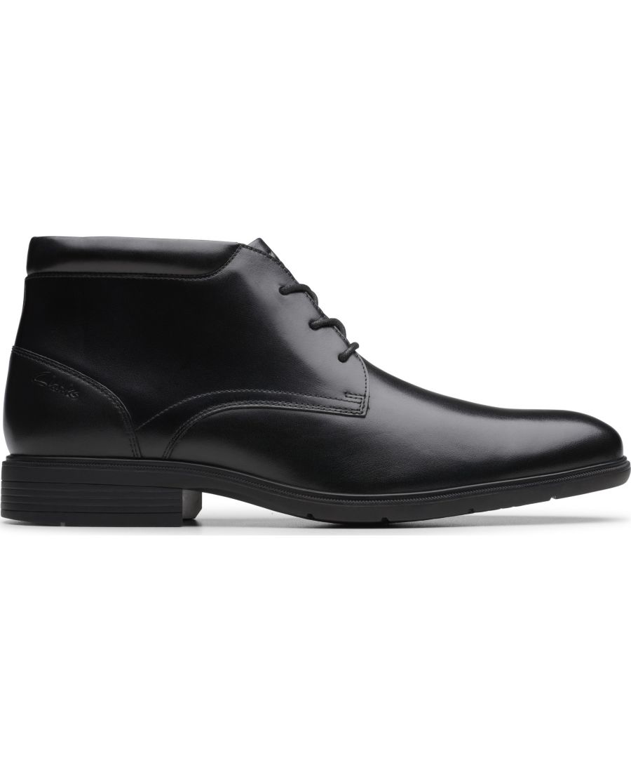 Мужские ботинки Steadwell средней высоты из коллекции Clarks, Black leather — фото 2