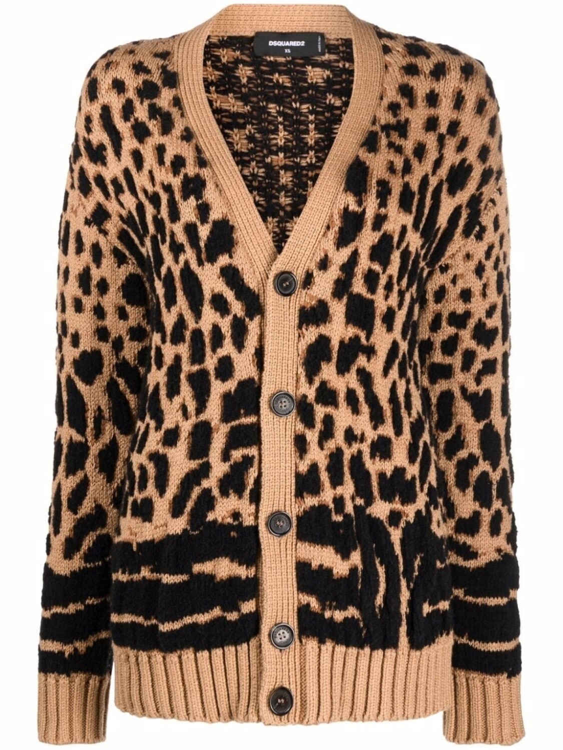 

DSQUARED2 длинный кардиган с леопардовым принтом
