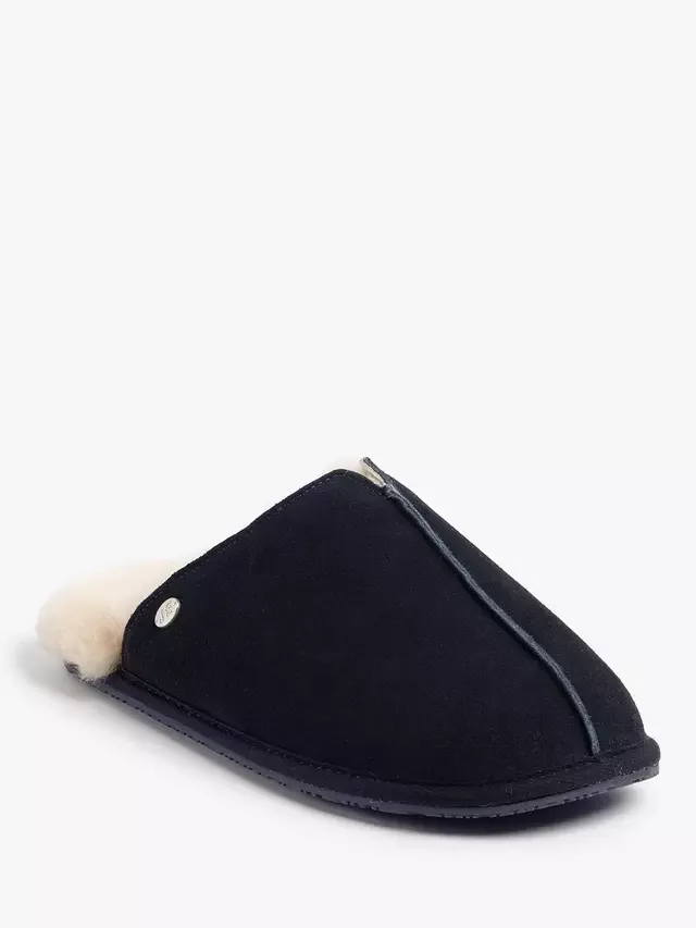 Тапочки-мулы из овчины Jude Just Sheepskin, Navy — фото 3