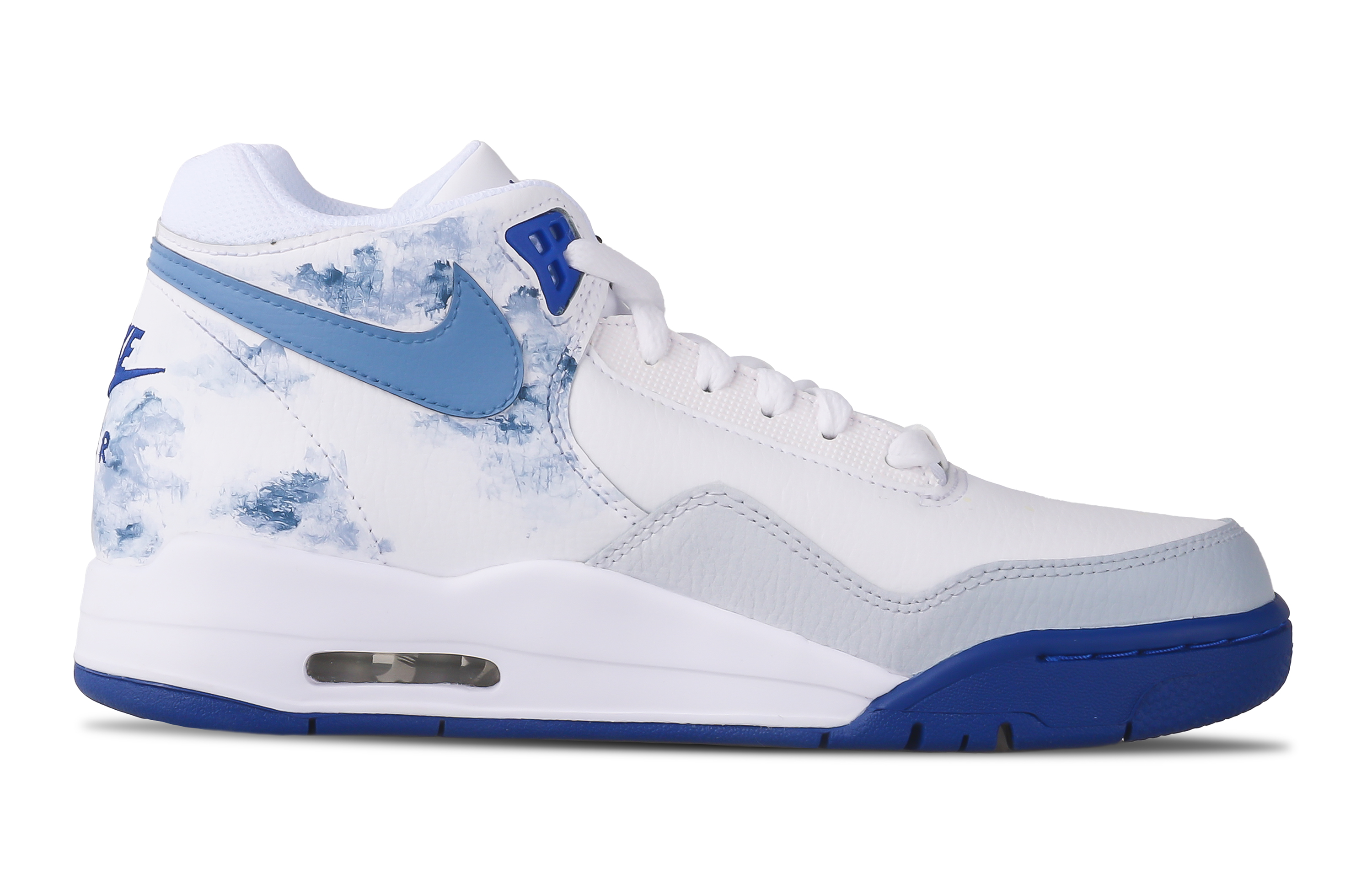 

Мужские баскетбольные кроссовки Nike Flight Legacy Vintage, The gradient turns grayish blue