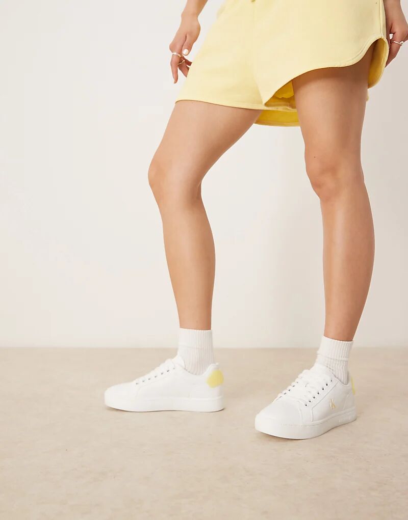 Классические кроссовки Calvin Klein Jeans Cupsole белого и желтого цветов — фото 3