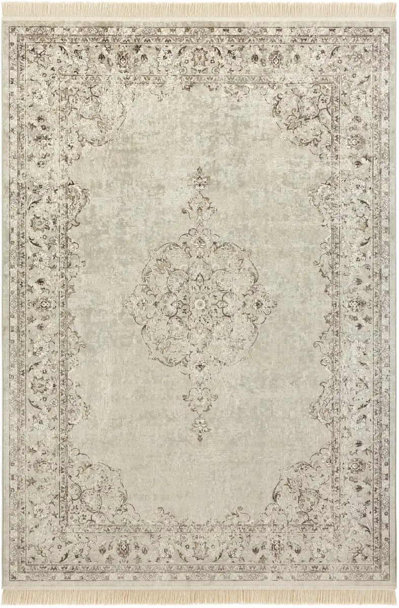 

НУРИСТАН ковер "Orient Vintage Medallion", прямоугольный, восточный с бахромой, ориент, гостиная, спальня, столовая NOURISTAN 135х195 см, цвет creme