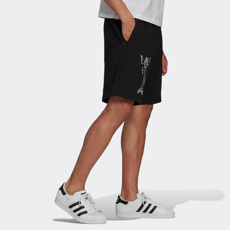 Шорты Men's adidas originals Cartoon Printing Straight Shorts Black HR7111 — фото 3