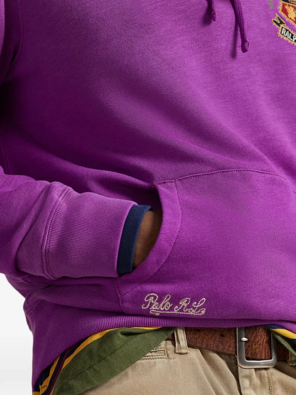 Толстовка с вышитым гербом Polo Ralph Lauren, фиолетовый — фото 4