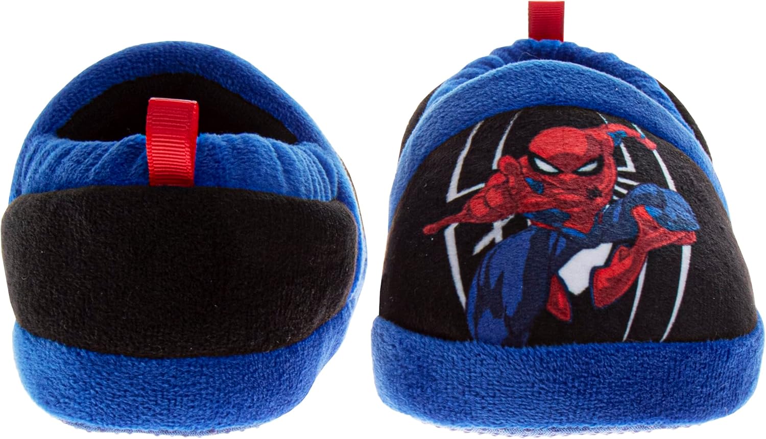 Домашние тапочки Marvel Spiderman для мальчиков - уютные плюшевые домашние тапочки в стиле Человека-паука (размеры: 5-10 для малышей / 11-12 для детей младшего возраста), синий — фото 3