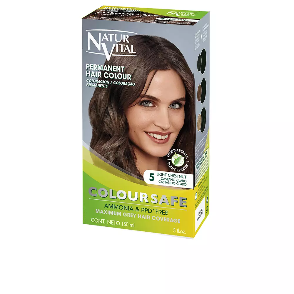

Краска для волос Coloursafe tinte permanente Naturvital, цвет 5-castaño claro, 150 мл.