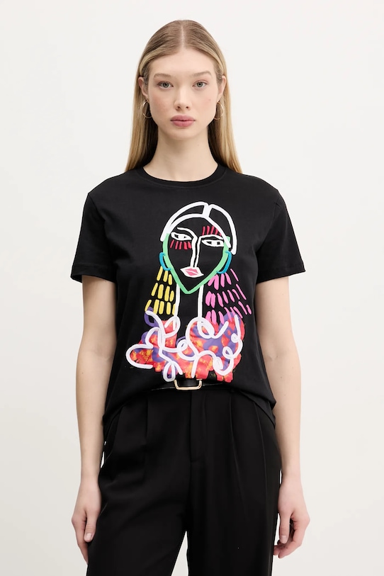 

Хлопковая футболка Misuri Desigual, черный