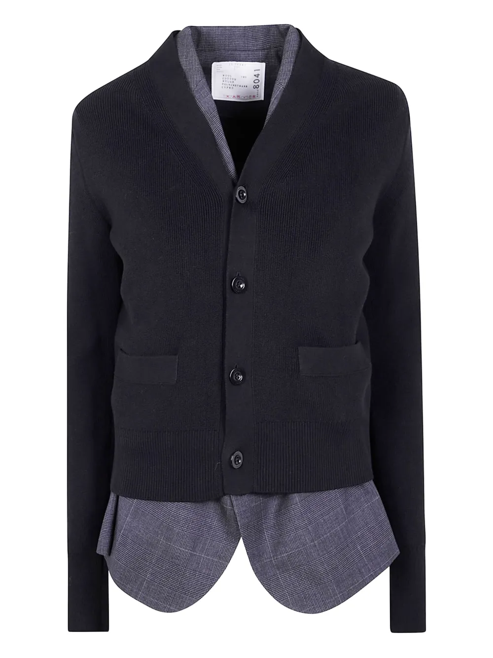 

Шерстяной кардиган в рубчик SACAI, черный