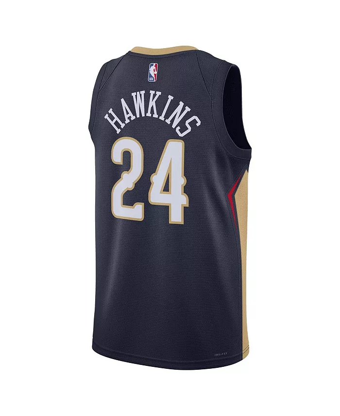Мужская и женская баскетбольная майка Hawkins Navy New Orleans Pelicans Swingman Jersey - Icon Edition Nike — фото 3