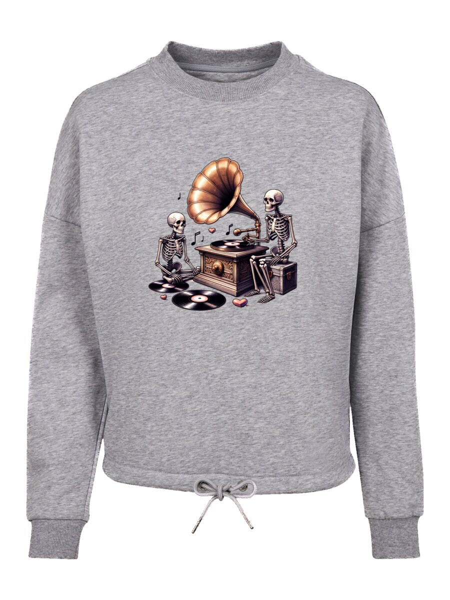 

Толстовка F4NT4STIC Gothic Skeleton Vintage Vinyl Plattenspieler, Light grey/mottled grey