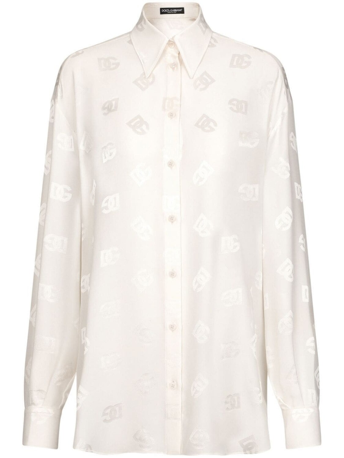 

Dolce & Gabbana жаккардовая рубашка с логотипом DG, белый