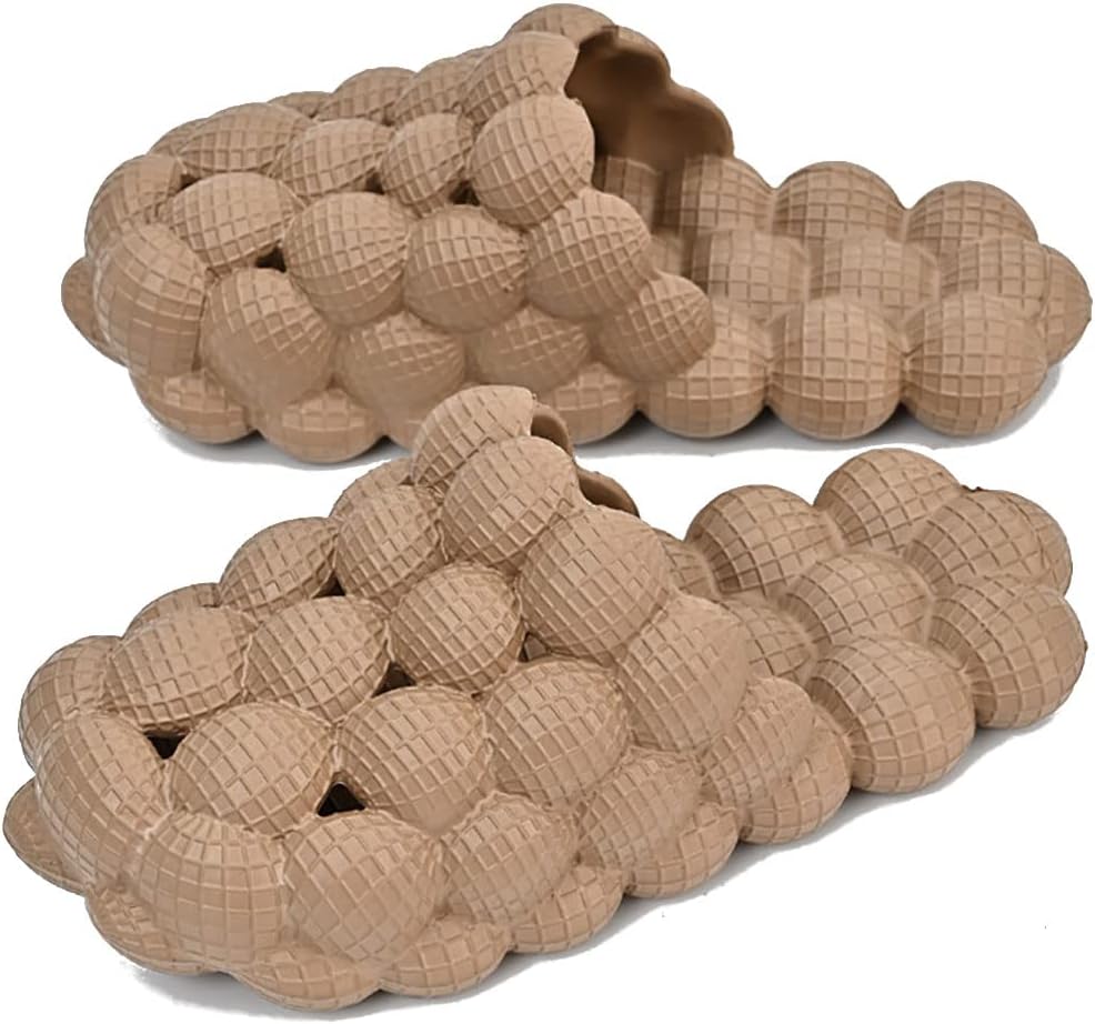 

Унисекс сандалии с личи, тапочки с личи для дома, душа и пляжа, массажные тапочки для снятия стресса для использования внутри и снаружи Han Shan, коричневый