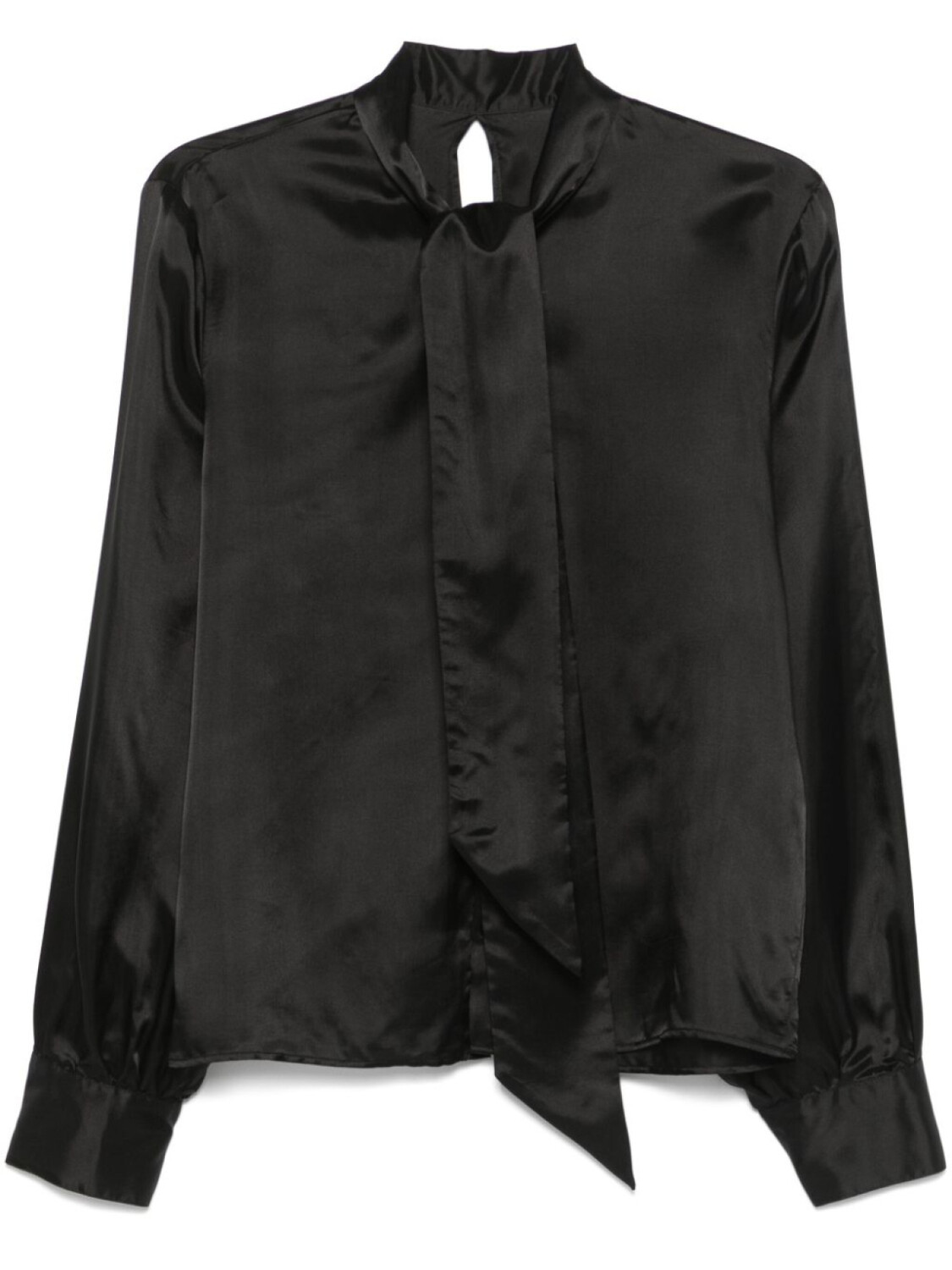 

MM6 Maison Margiela атласная рубашка с завязкой на шее, черный