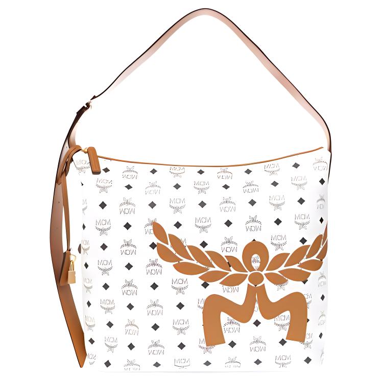 

MCM Сумка через плечо из лакированного полотна женская белая