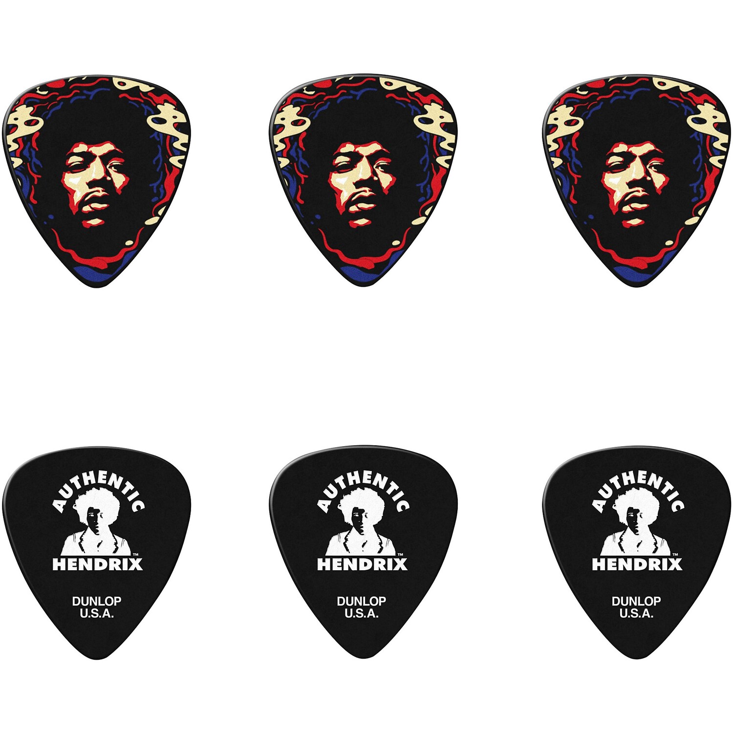 

Медиаторы Dunlop Jimi Hendrix '69 Psych Series, набор из 6 медиаторов и Tin Star Haze