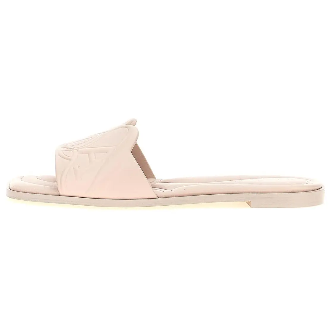 Кожаные сандалии с тисненым логотипом Alexander McQueen, Pink