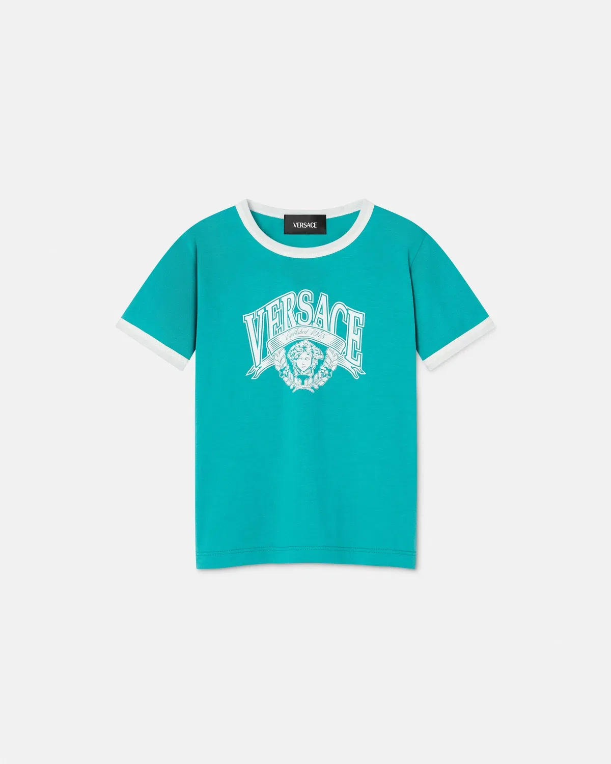 Детская футболка из хлопкового джерси с принтом VERSACE, зеленый