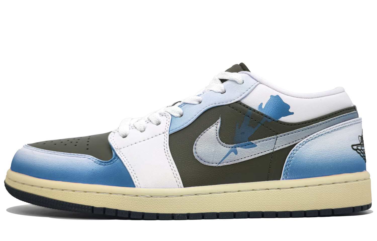 

Баскетбольные кроссовки Air 1 Vintage Unisex Low-Touch Silver Jordan, цвет Demon Ji Blue