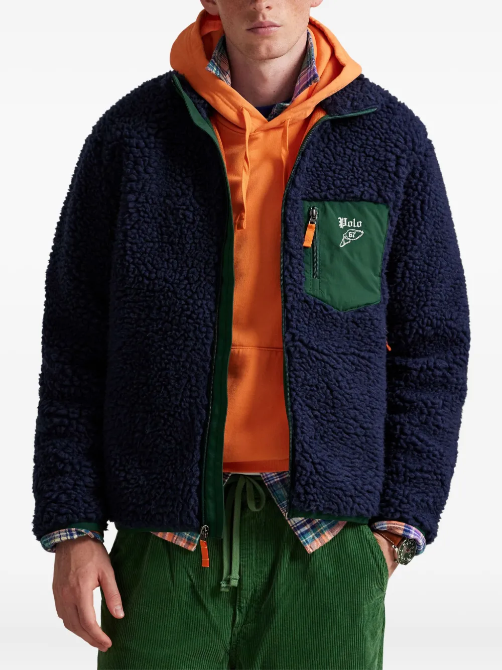 Флисовая куртка на молнии POLO RALPH LAUREN, синий — фото 3