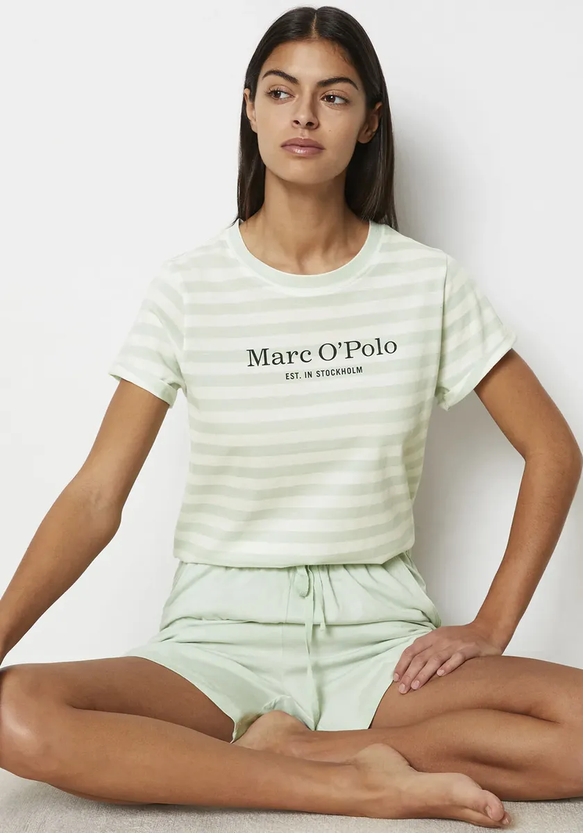 

Marc O'Polo Пижама (2 шт.), с верхом в ажурную полоску, однотонные брюки, зеленый