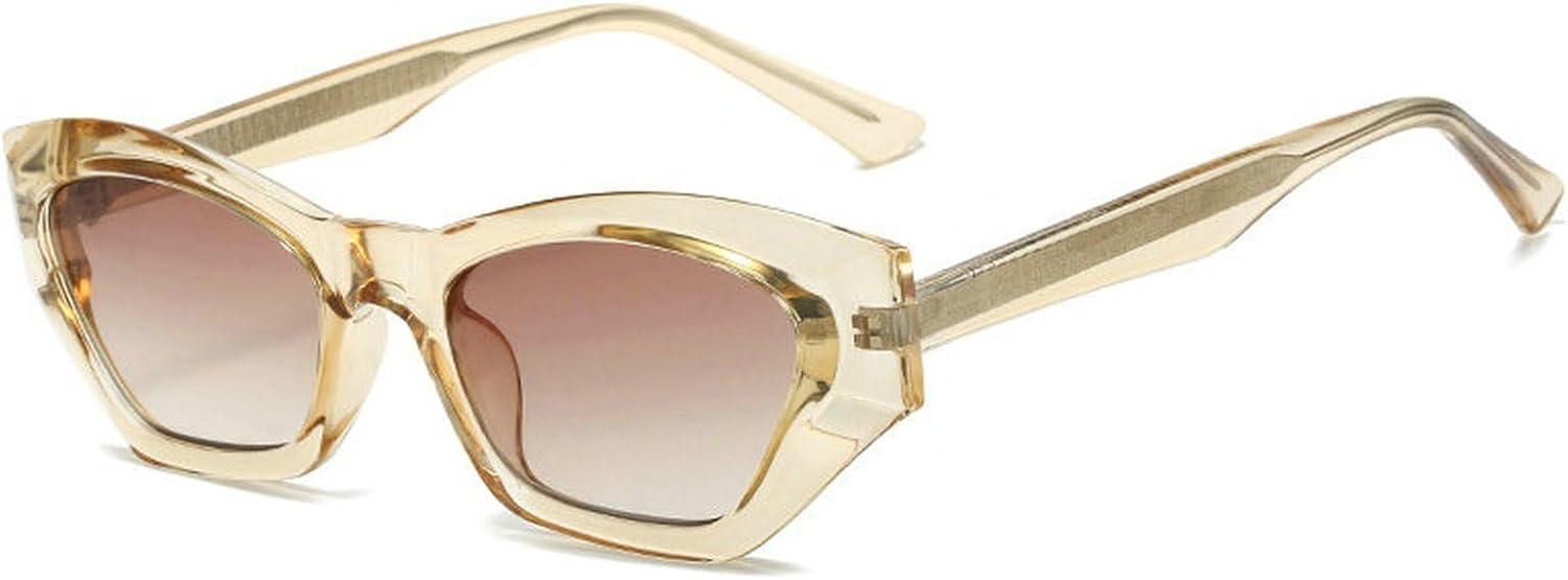 

COTIA Модные солнцезащитные очки в форме кошачьего глаза с многоугольным оправой, двухцветные, в стиле ретро, ​​с градиентным покрытием из TR90, солнцезащитные очки для мужчин с защитой от УФ-излучения UV400, Champagne