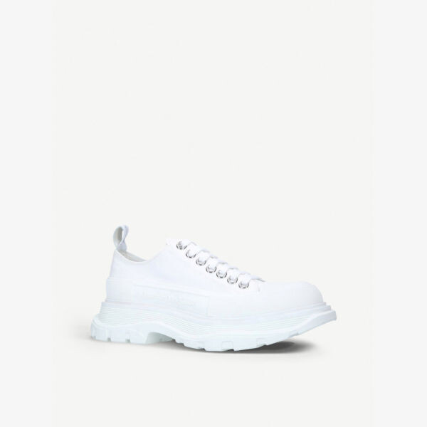 Женские кроссовки Tread Slick из хлопковой ткани на шнуровке Alexander Mcqueen, белый — фото 3