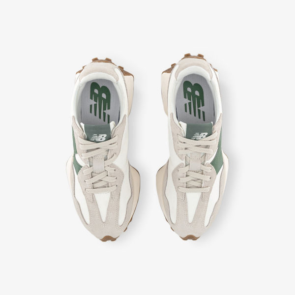 Кроссовки New Balance 327 из замши и кожи низкие, белый — фото 2