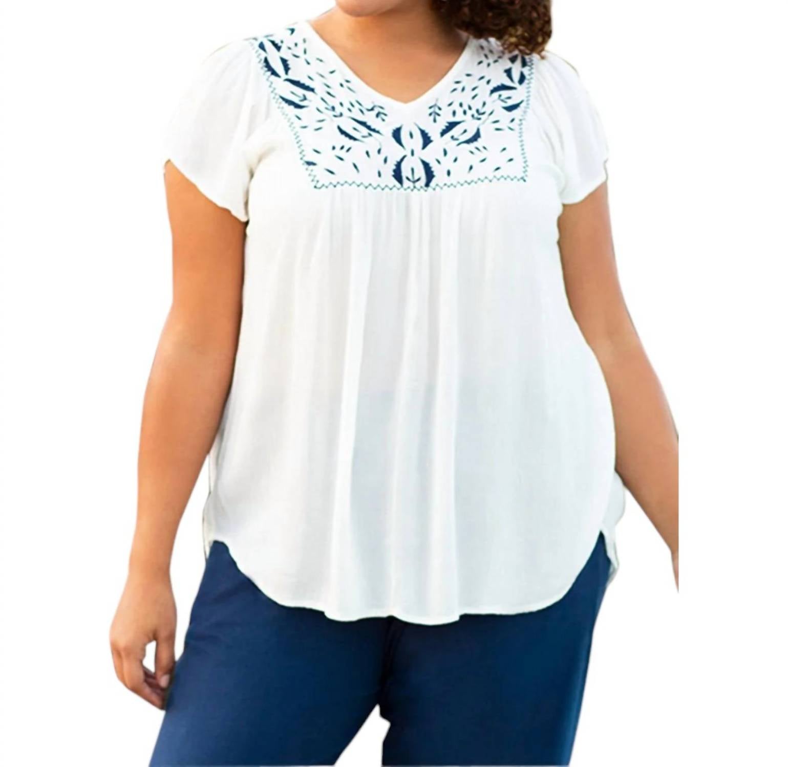 

Блузка с вышивкой Karla - Plus In Ivory On The Plus Side
