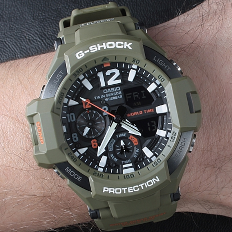 

Мужские часы CASIO MASTER OF G-AIR Series GA-1100KH-3A черные